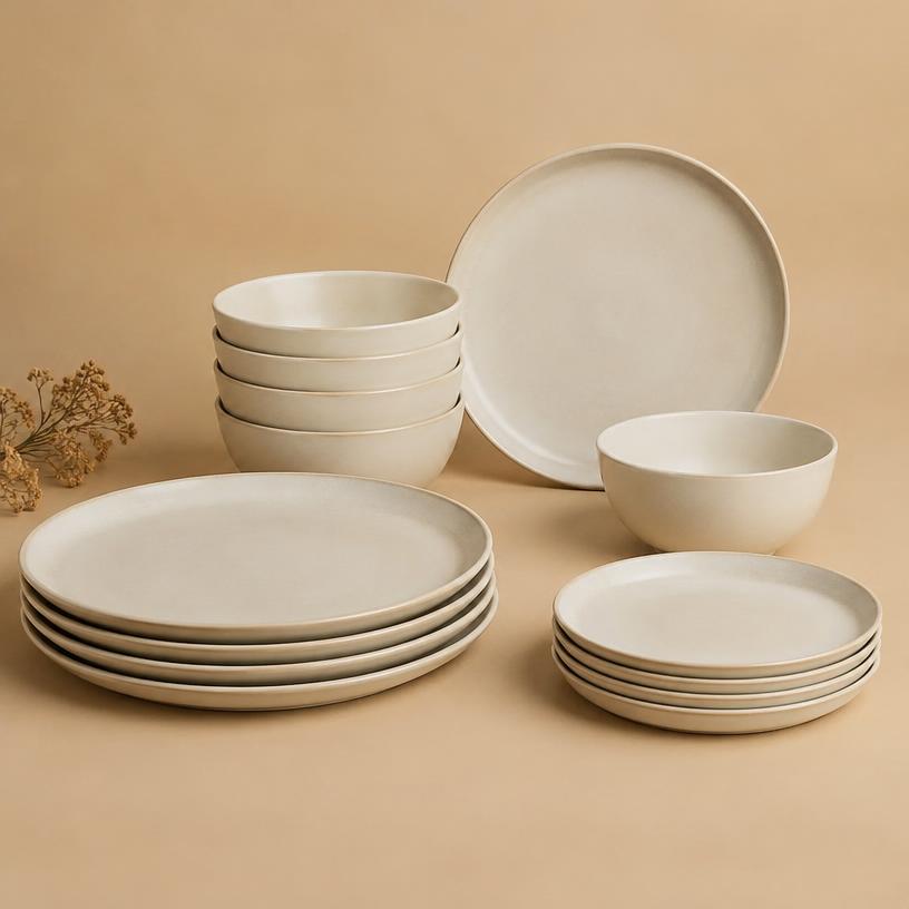 Ivory Stoneware Dinner Set (16 pcs)