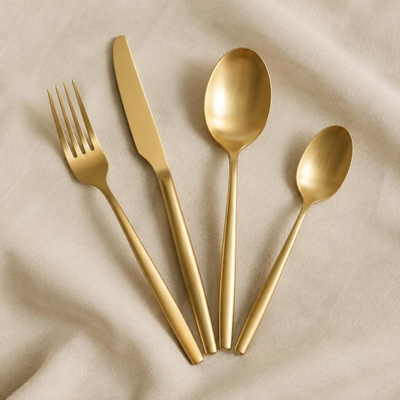 Brushed Gold Cutlery Set (24 pcs)
